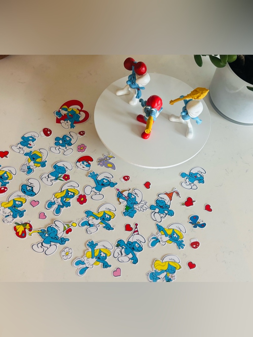 Vintage Smurfs Figures & Stickers Bundle 💙🩵